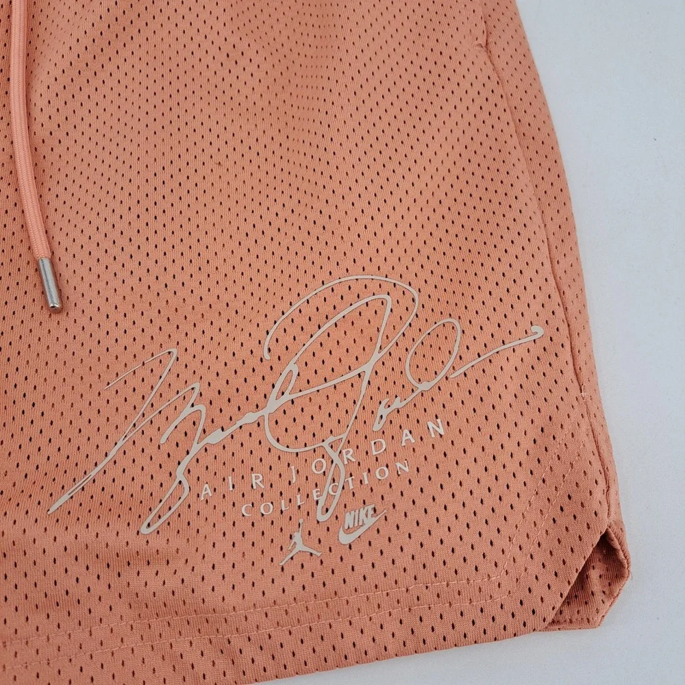 Jordan Flight Collection Mesh Basketball Shorts Mens Small Polyester Peach Solid